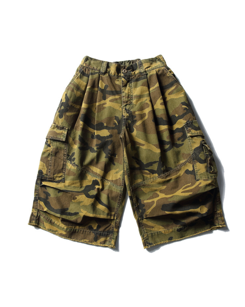Streetwear Denim Style Baggy Camo Jorts