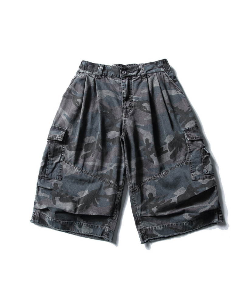 Streetwear Denim Style Baggy Camo Jorts