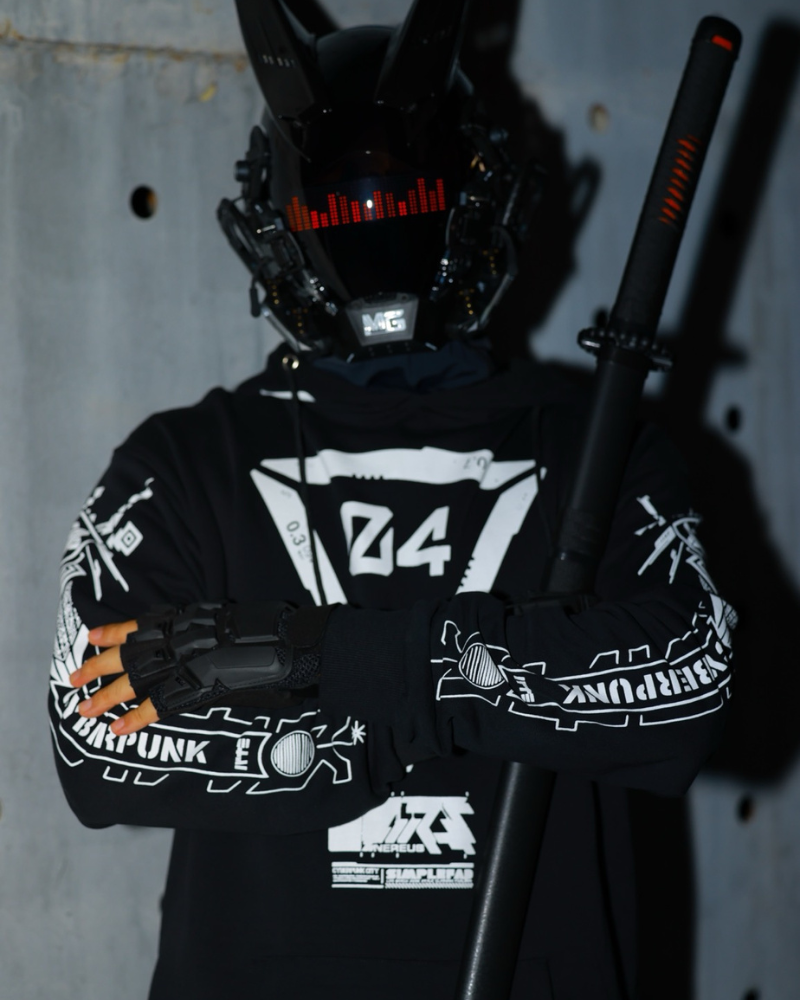 Cyberpunk Graphic Motorcycle Hoodie