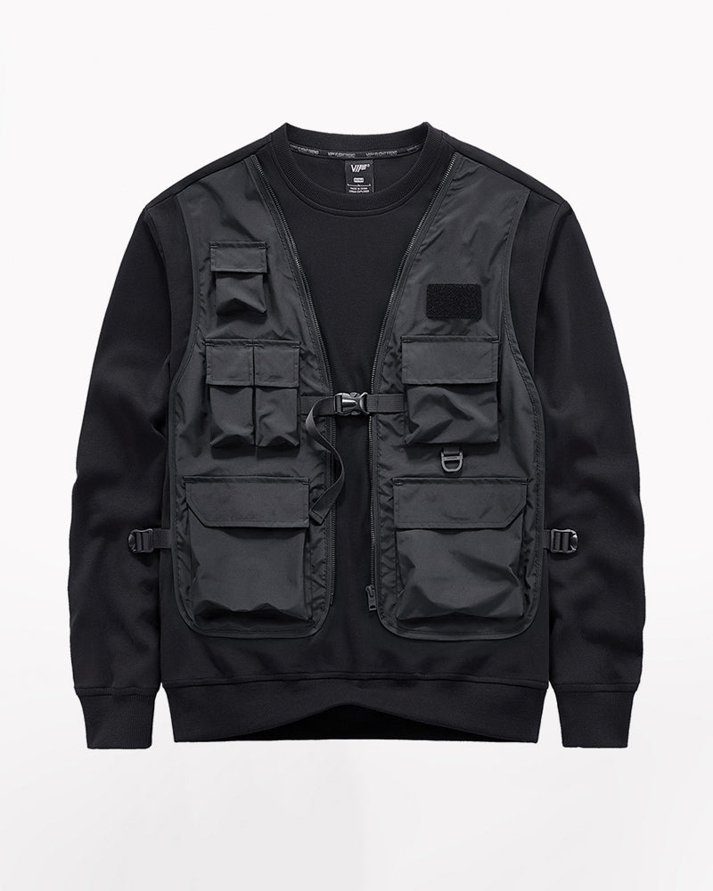 Techwear Fake Two Vest Tactical Sweatshirt