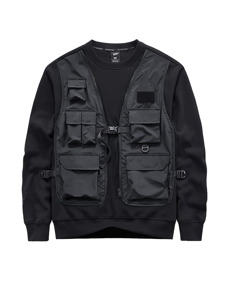 Techwear Fake Two Vest Tactical Sweatshirt