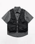 Functional Fake Two-Piece Short Sleeve Shirt