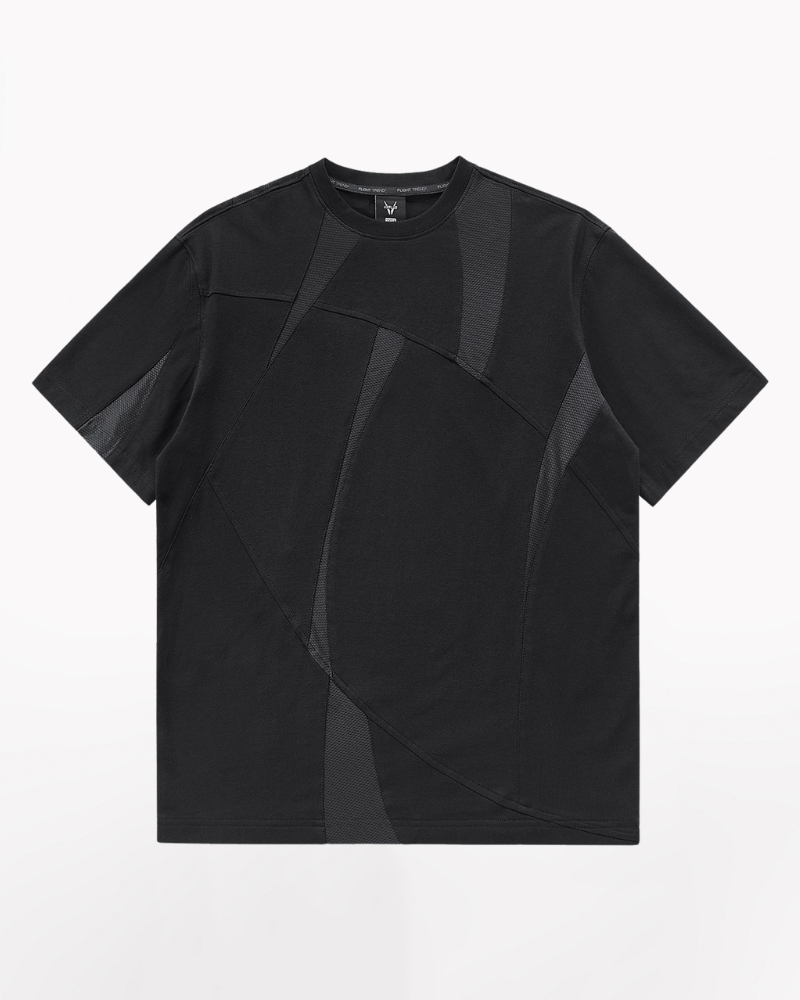 Geometric Patchwork Techwear T-Shirt