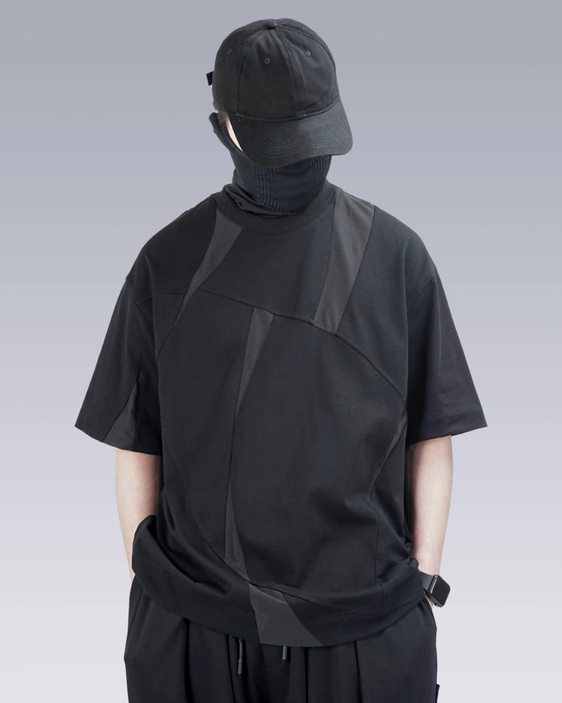 Geometric Patchwork Techwear T-Shirt