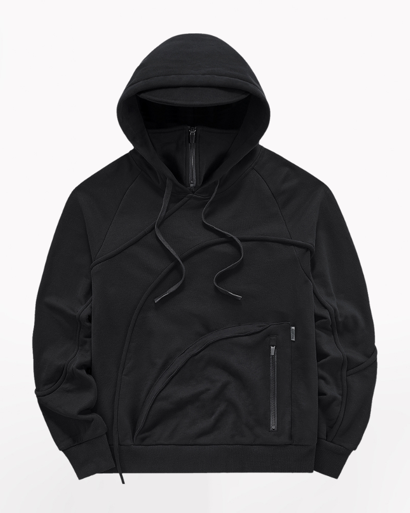 Functional Irregular Pocket Mask Tactical Hoodie