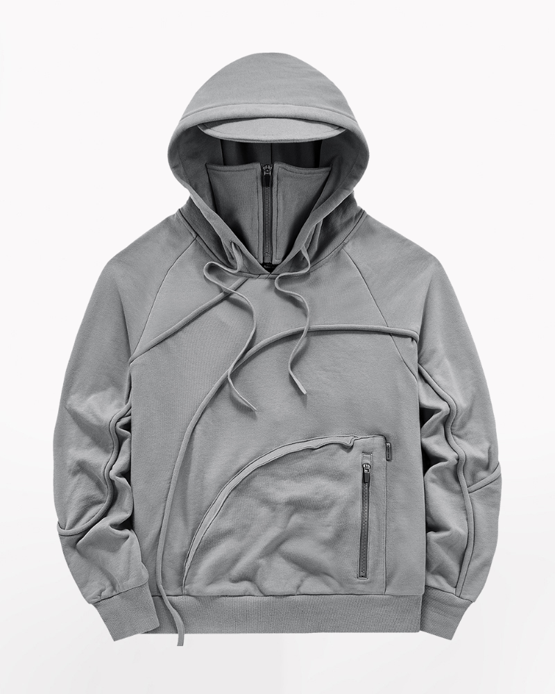 Functional Irregular Pocket Mask Tactical Hoodie