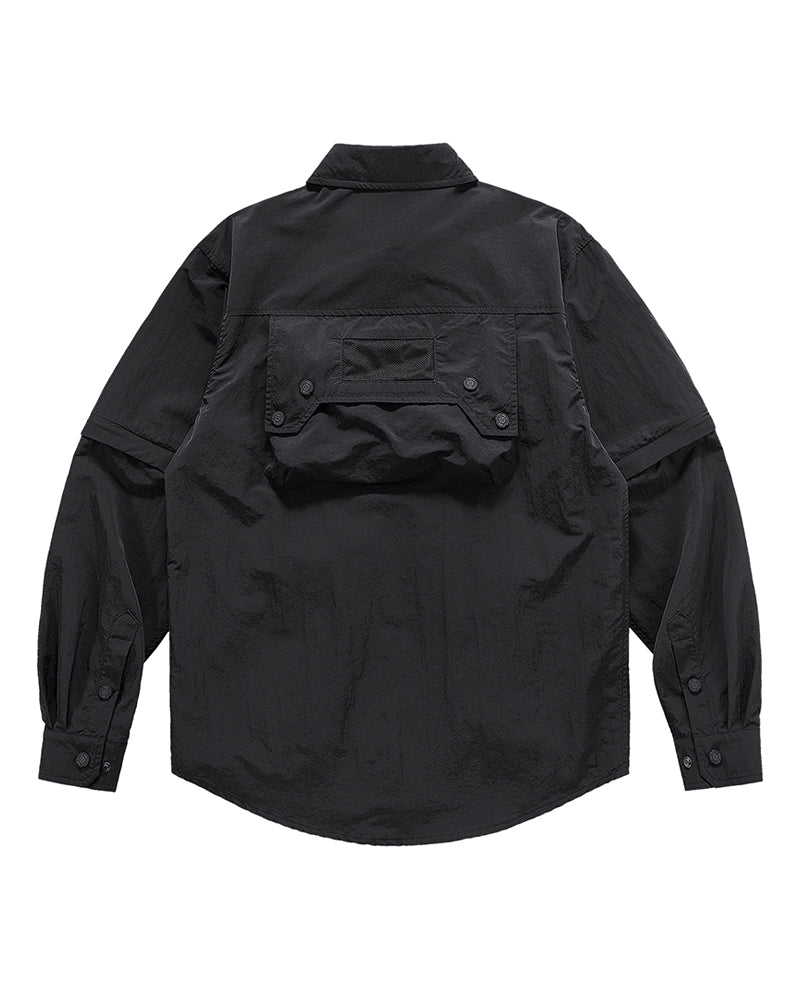 Functional Multi-Pocket Detachable Sleeve Shirt