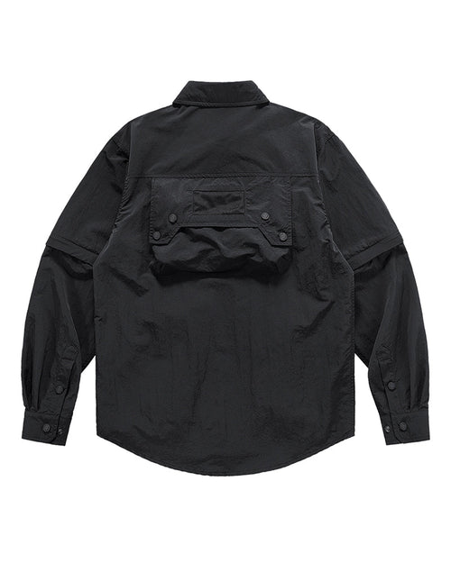 Functional Multi-Pocket Detachable Sleeve Shirt