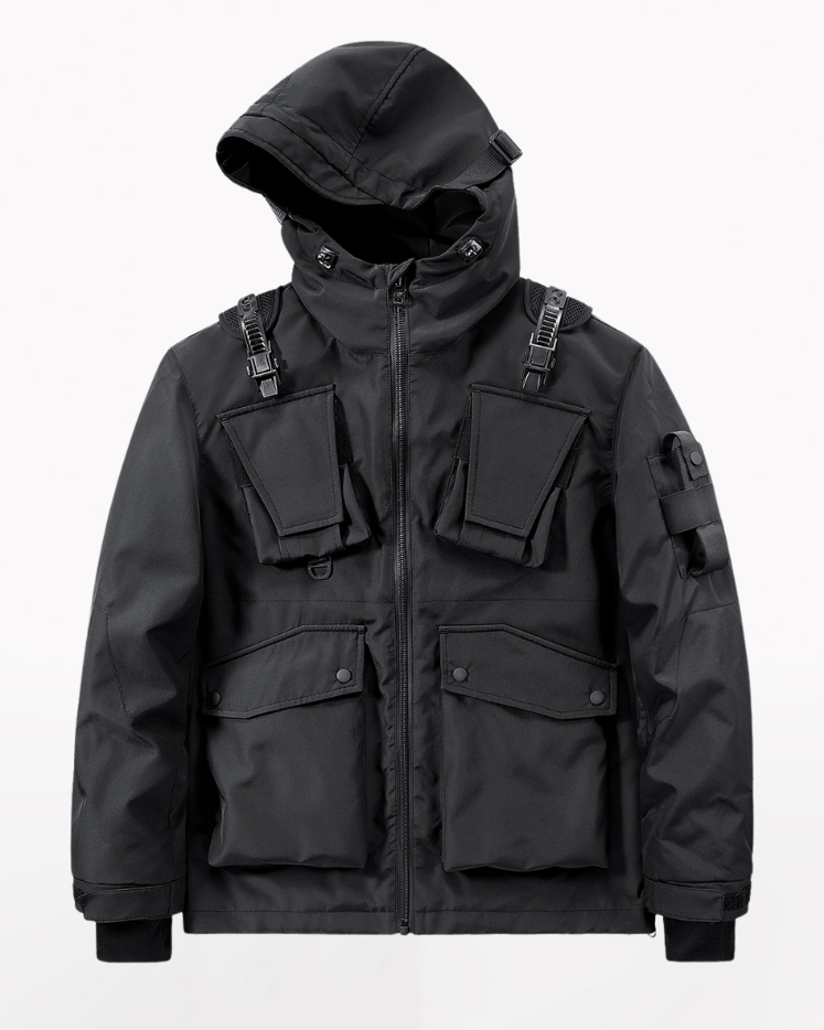 Functional Multi-pocket Cargo Hooded Jacket