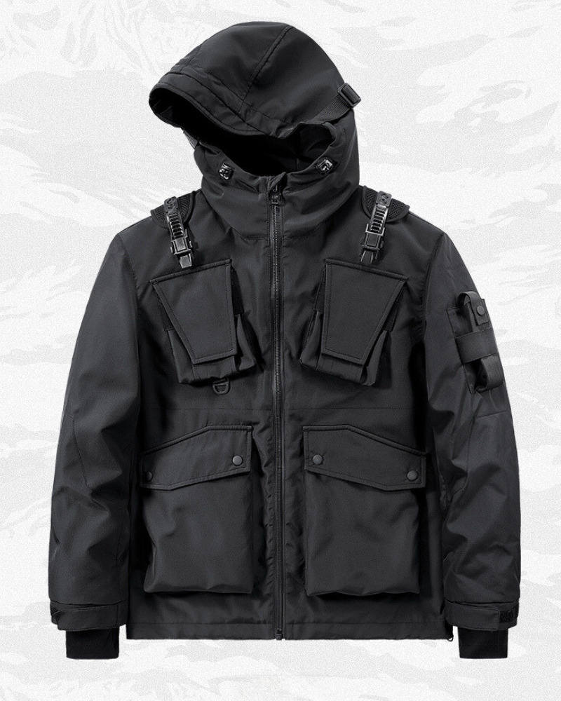 Functional Multi-pocket Cargo Hooded Jacket