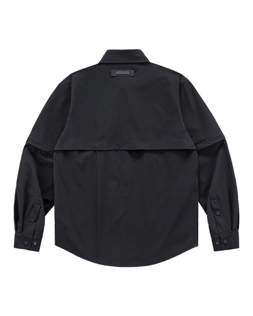 Functional Detachable Sleeve Patchwork Shirt