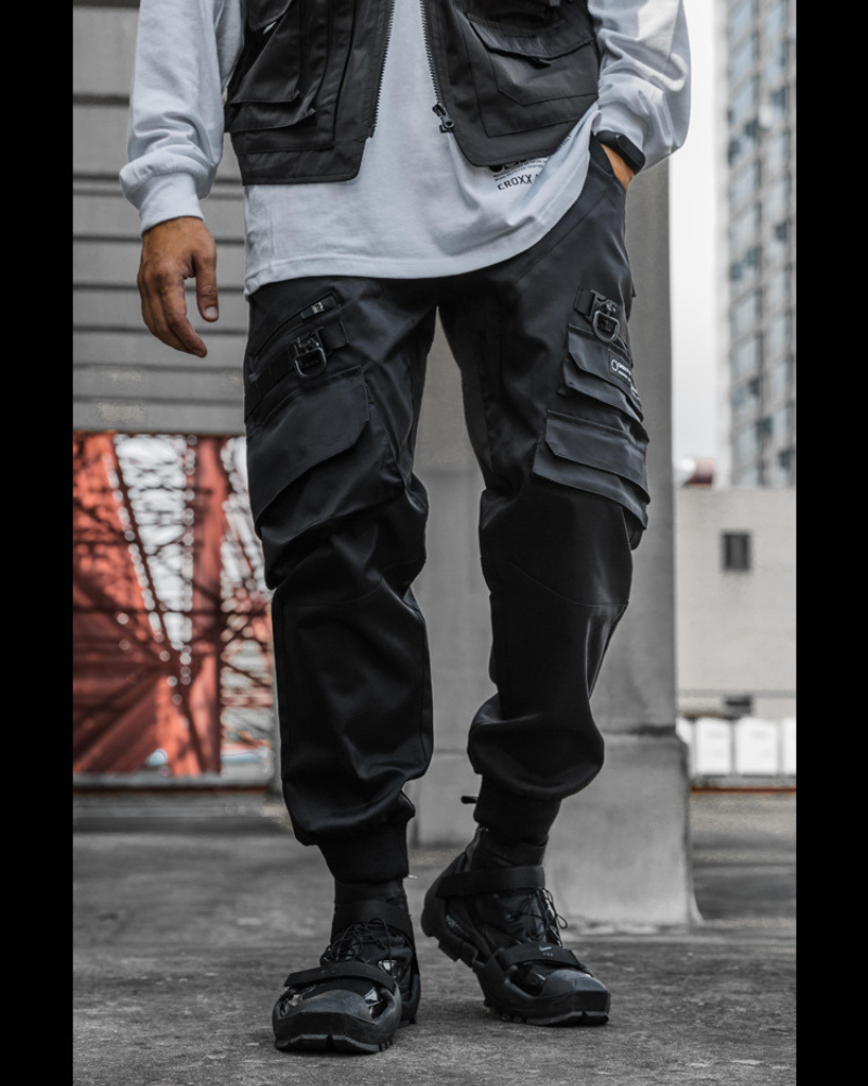 Functional Paratrooper Black Cargo Pants