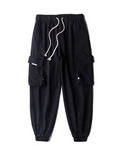 Streetwear Black Loose Large-Pocket Cargo Pants