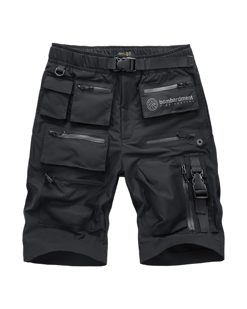 Functional Multi-Pocket Zip Cargo Shorts