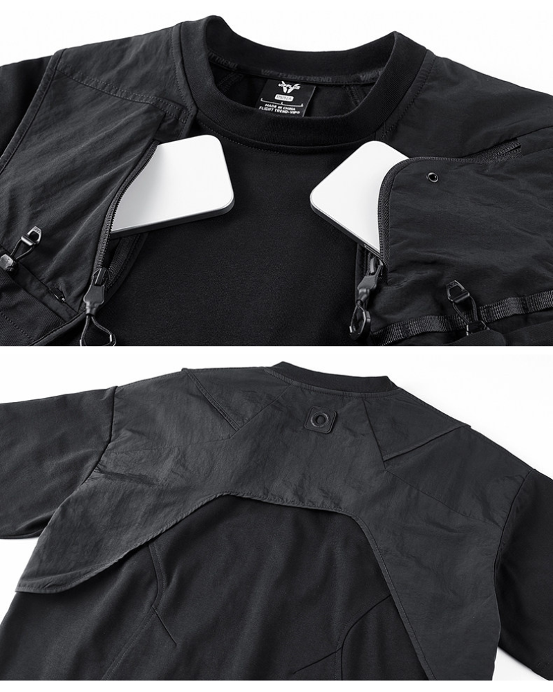 Functional Outdoor Sport Spliced Cargo T-Shirt