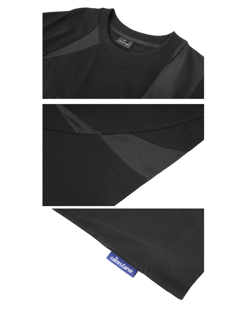 Geometric Patchwork Techwear T-Shirt