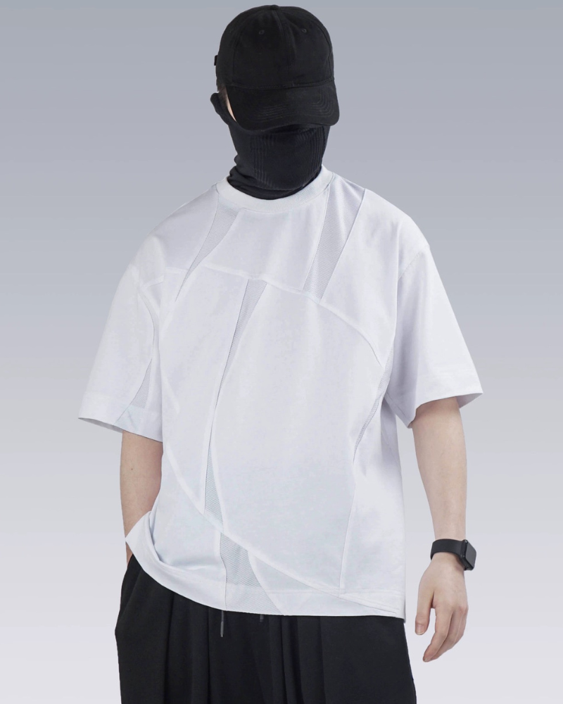 Geometric Patchwork Techwear T-Shirt