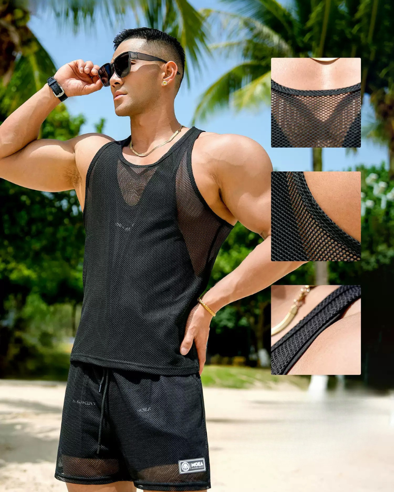 Gym Clothing Double Mesh Men's Tank Top Muscle Shirt