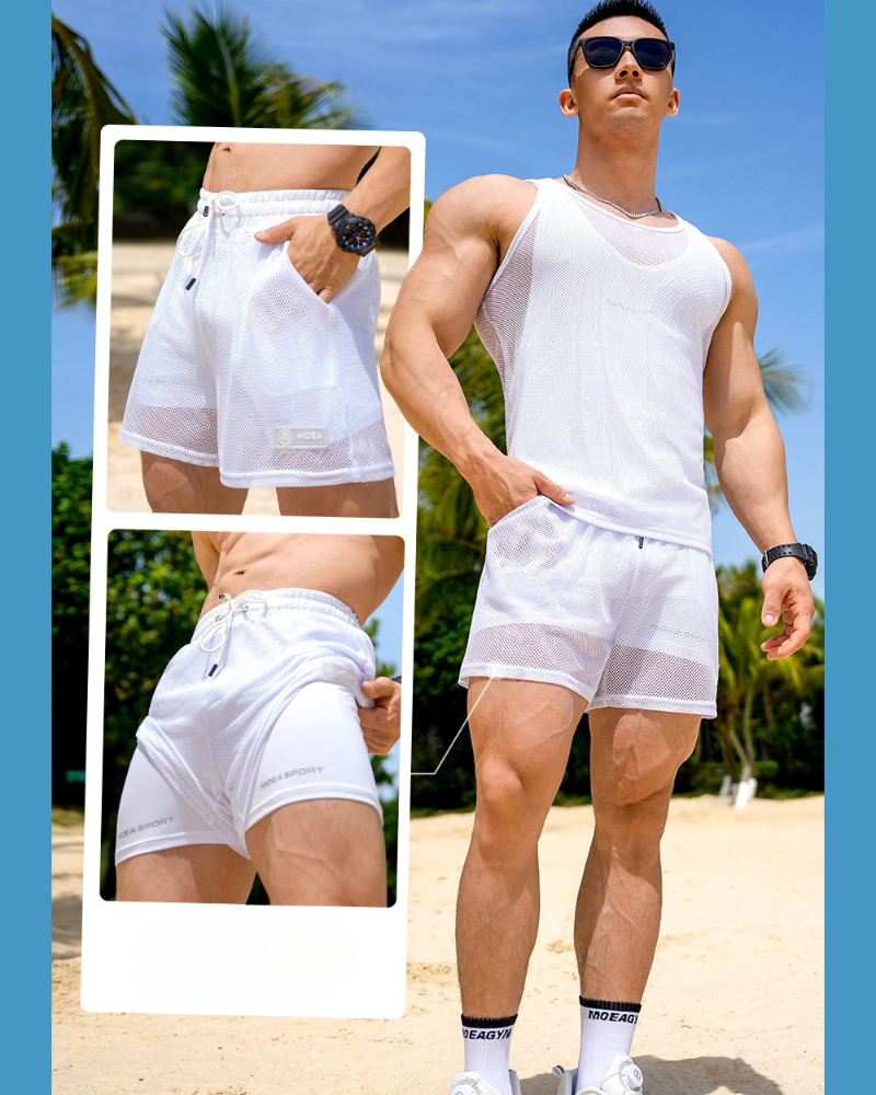 Gym Clothing Double Mesh Men's Tank Top Muscle Shirt