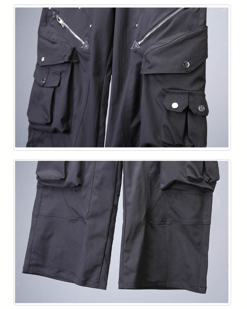 Heavyweight Functional Loose Wide-Leg Cargo Pants