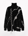 High Street Opium Style Lace-Up Turtleneck Sweater