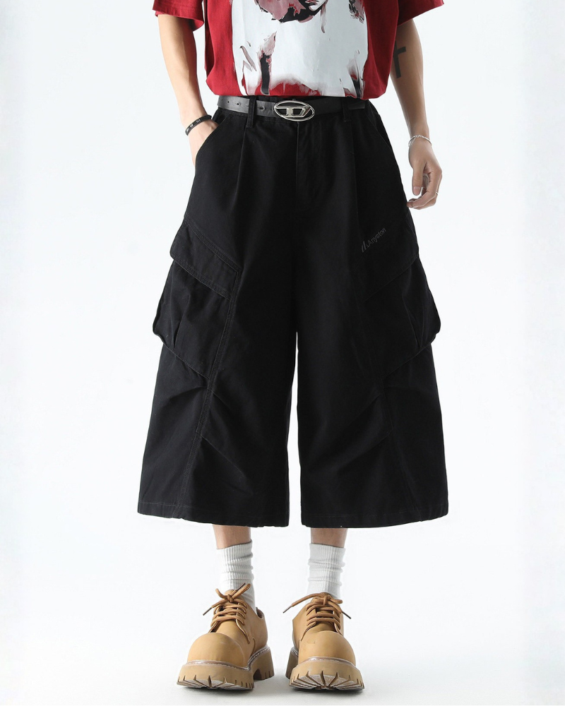High Street Men's Denim-Look Cargo Shorts