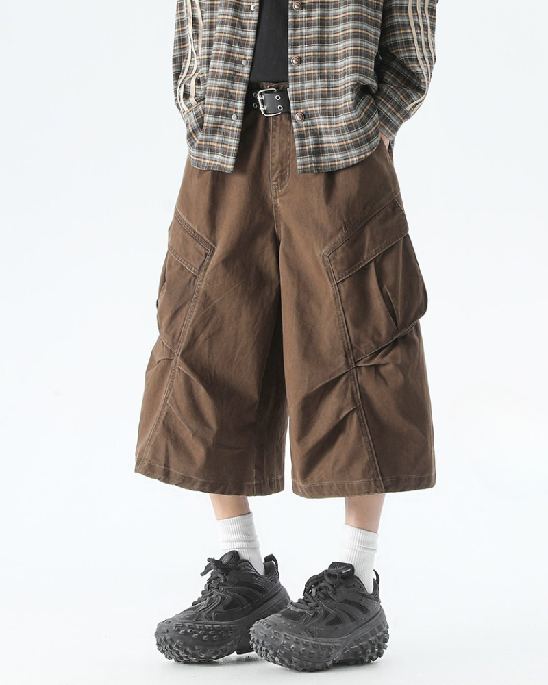 High Street Men's Denim-Look Cargo Shorts