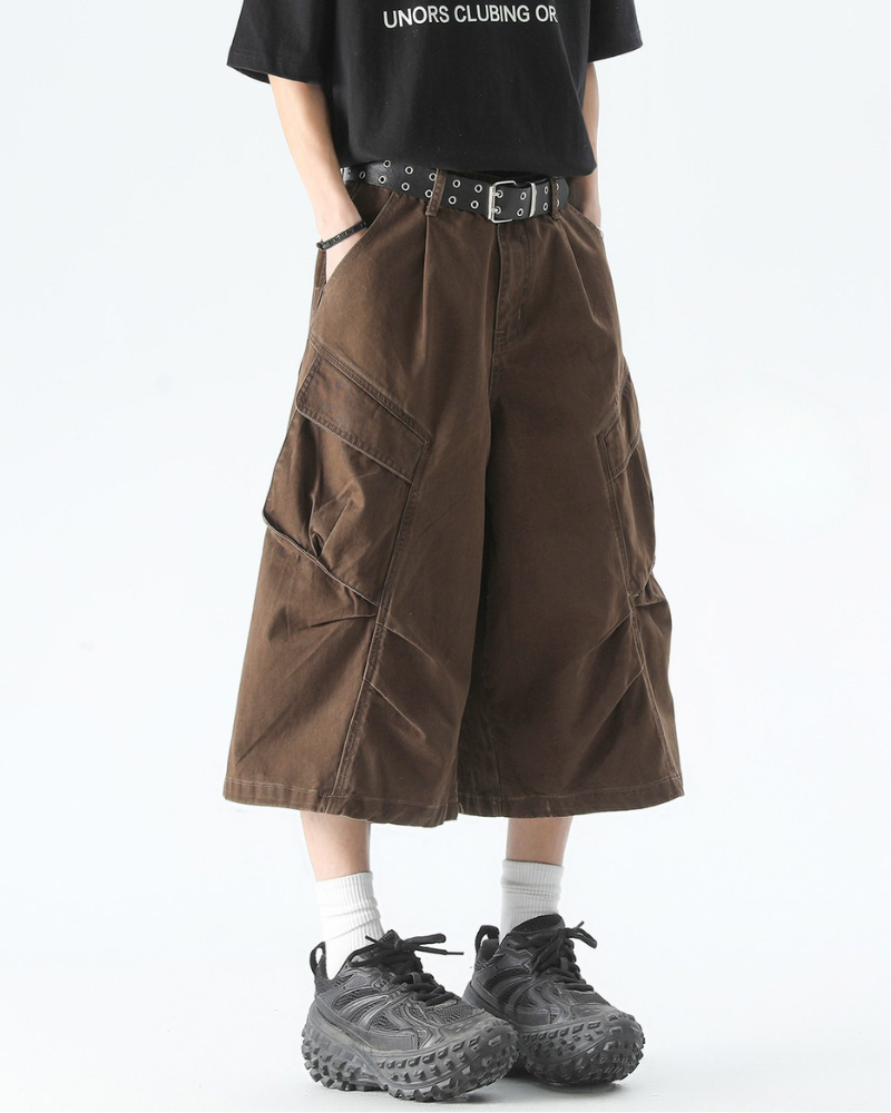 High Street Men's Denim-Look Cargo Shorts