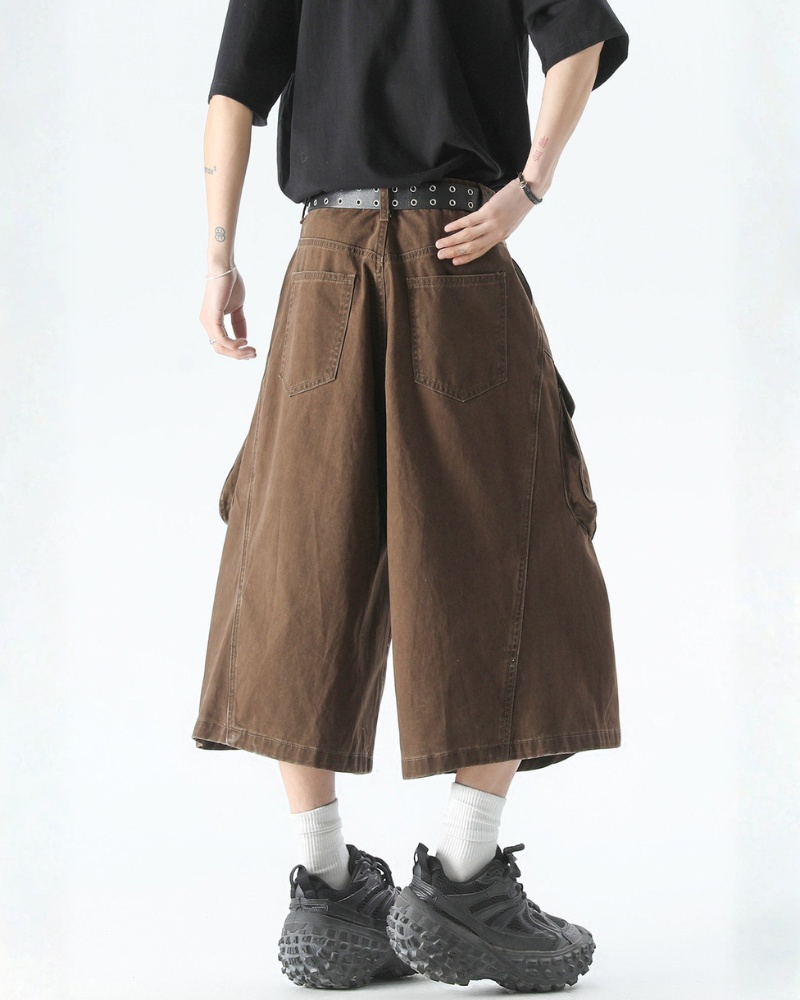 High Street Men's Denim-Look Cargo Shorts