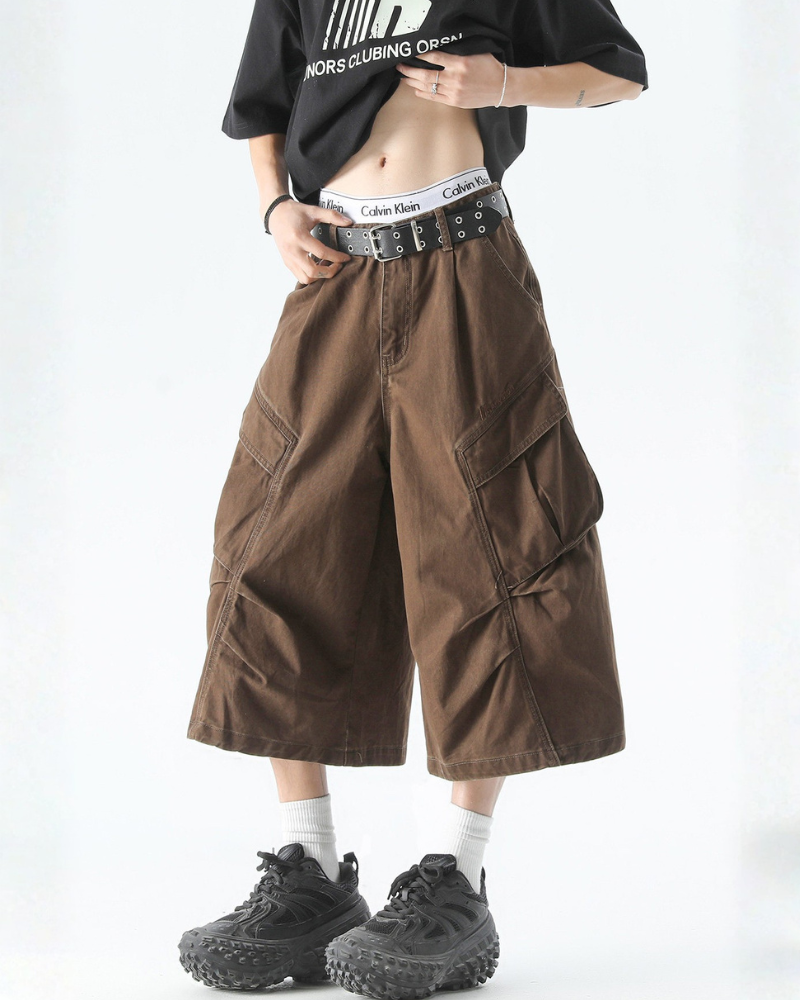 High Street Men's Denim-Look Cargo Shorts