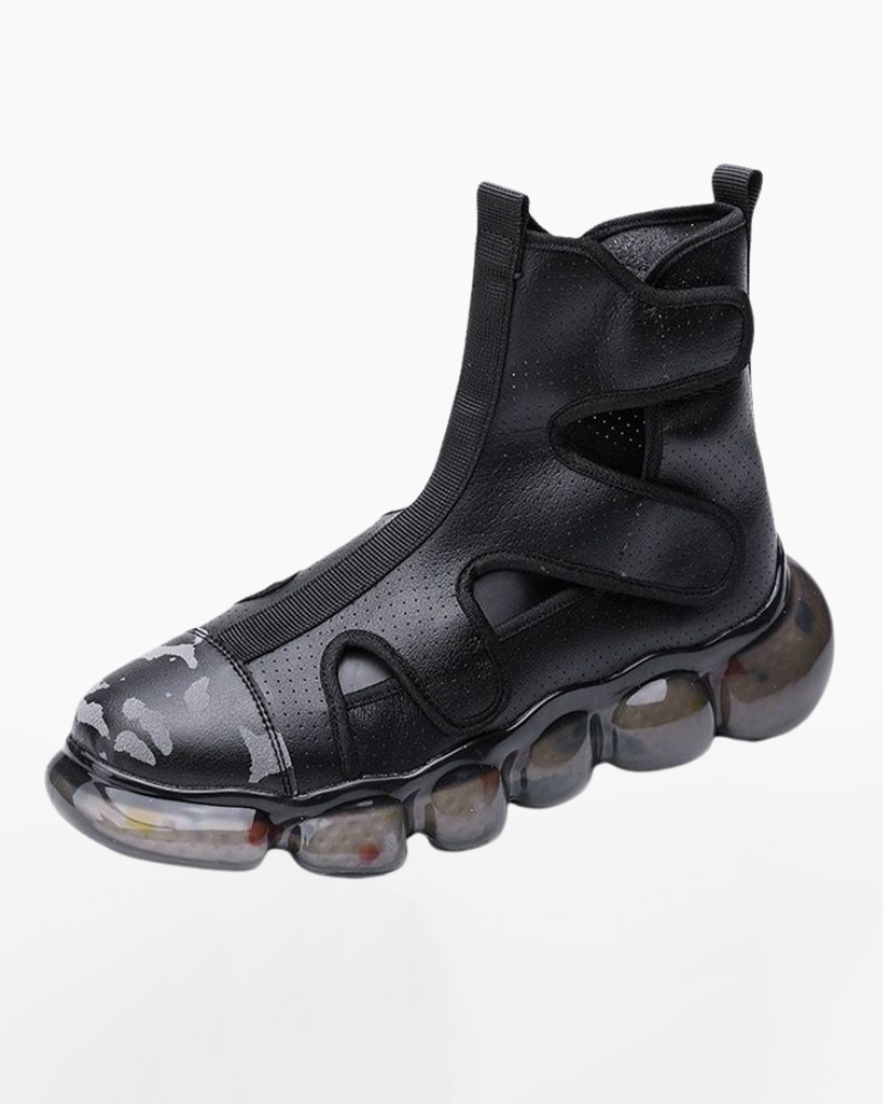 Techwear Hollowed-Out High-Top Sandals Sneakers