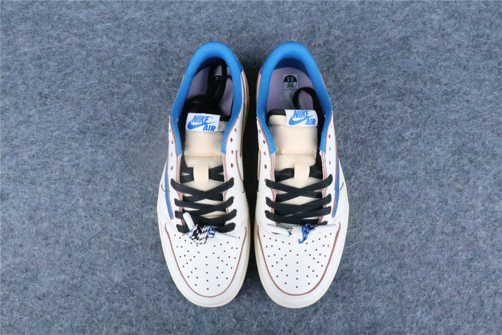 Fragment Design x Travis Scott x Air Jordan 1 Retro Low OG SP 'Sail Military Blue' (US Warehouse, No QC)