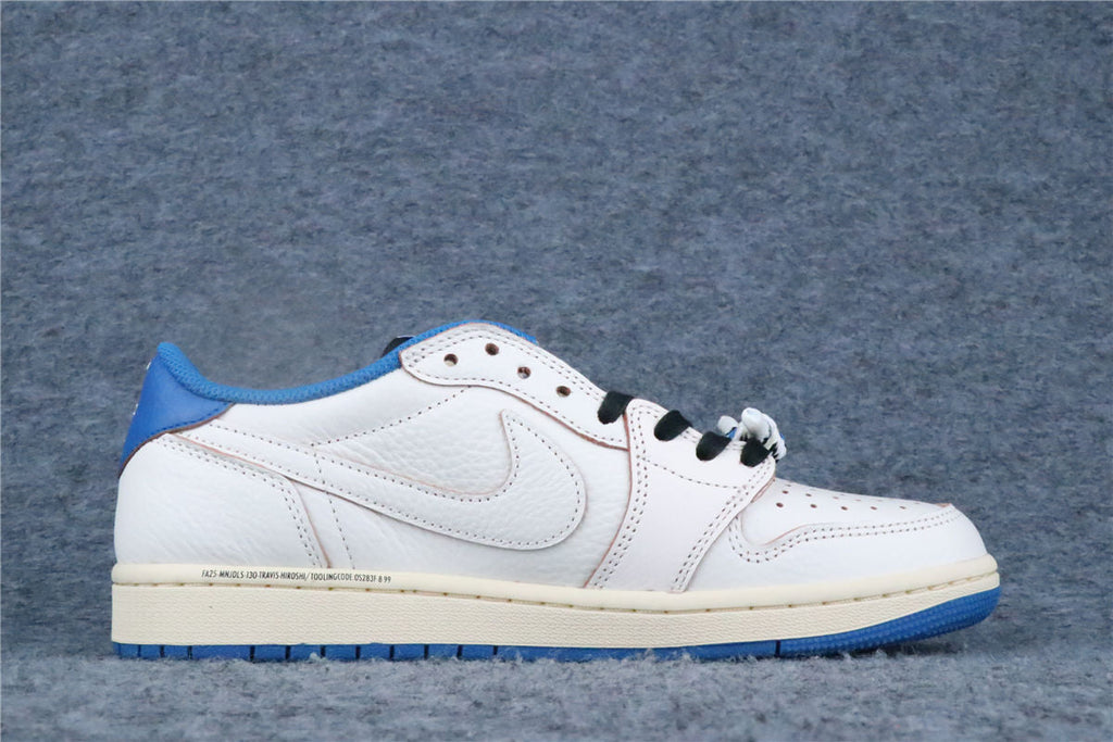 Fragment Design x Travis Scott x Air Jordan 1 Retro Low OG SP 'Sail Military Blue' (US Warehouse, No QC)
