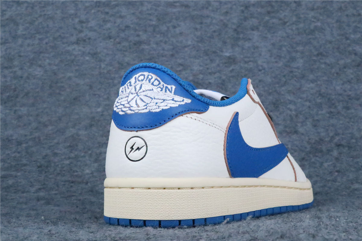 Fragment Design x Travis Scott x Air Jordan 1 Retro Low OG SP 'Sail Military Blue' (US Warehouse, No QC)