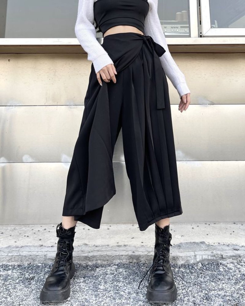 Irregular Wide-Leg Skirt Pants | Hakama Pants