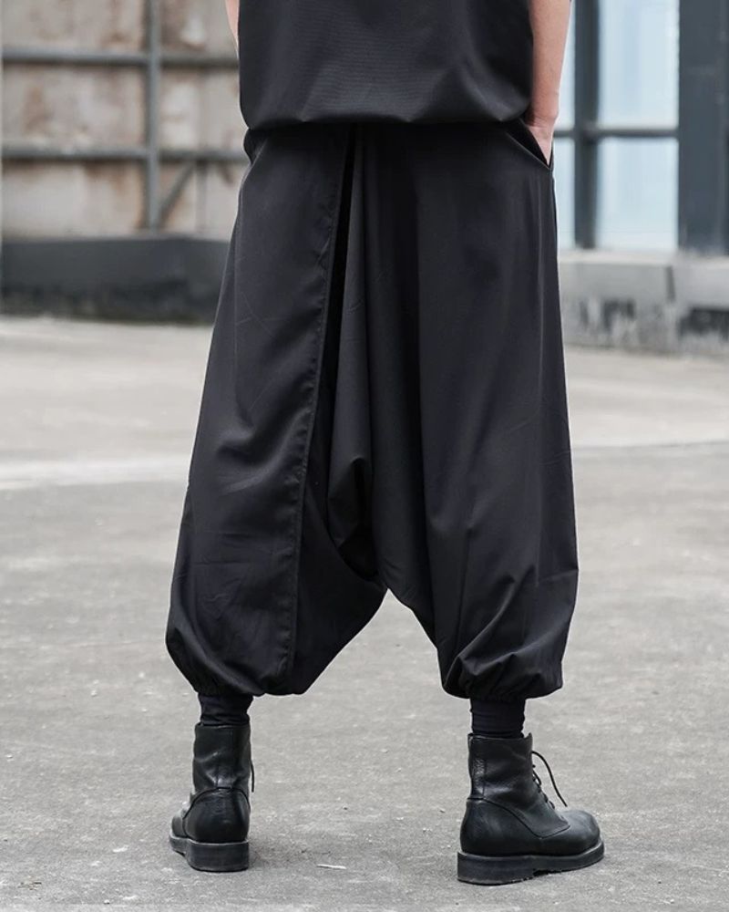 Japanese Techwear Hakama Black Pants