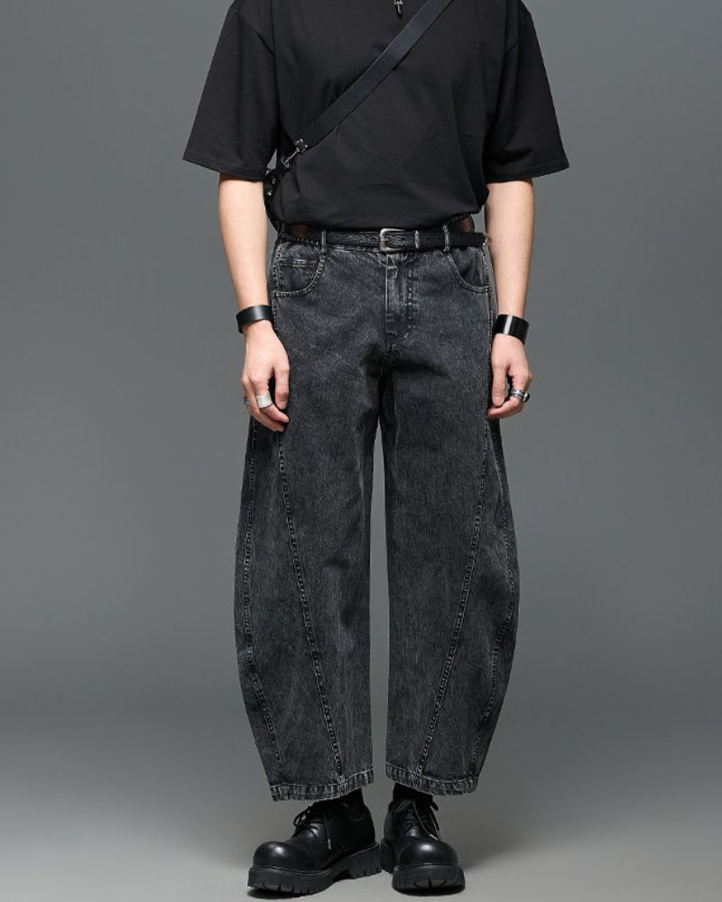 Japanese Vintage Curved Knife Cropped Straight Pants