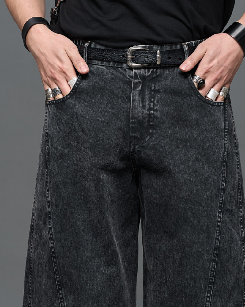 Japanese Vintage Curved Knife Cropped Straight Pants