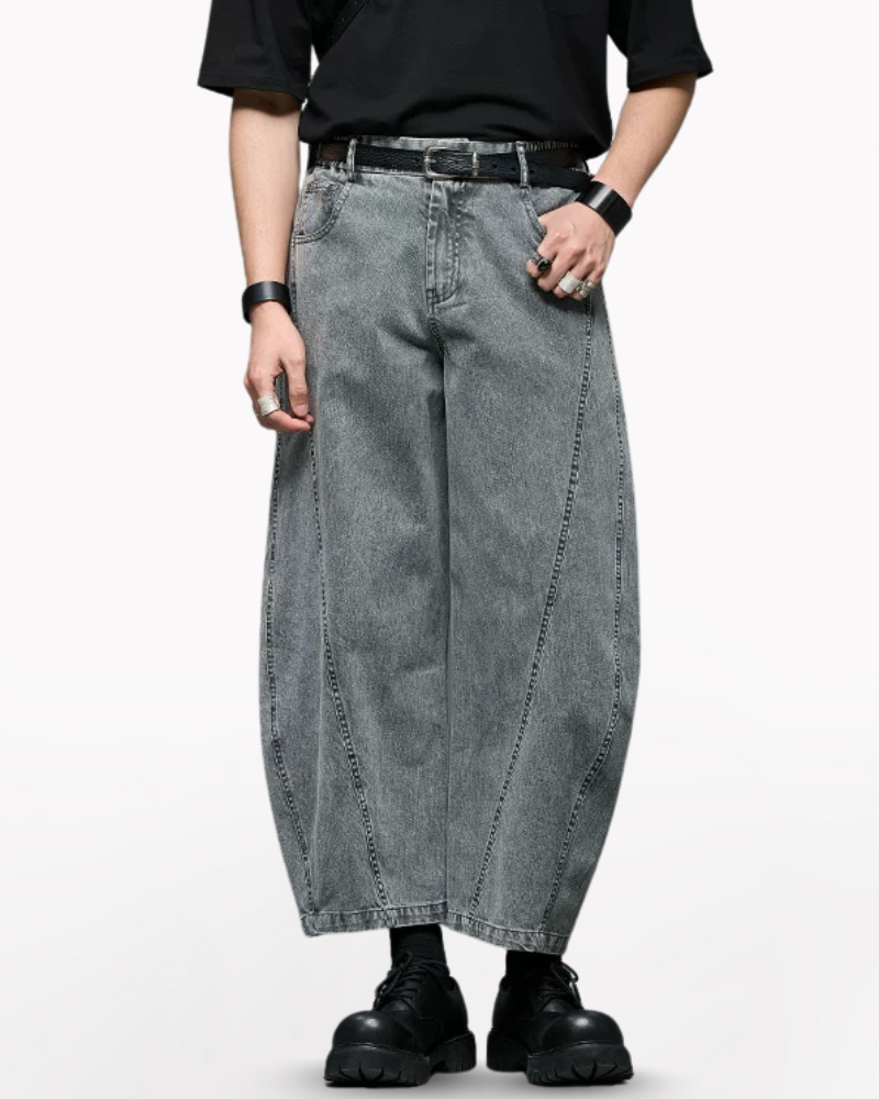 Japanese Vintage Curved Knife Cropped Straight Pants
