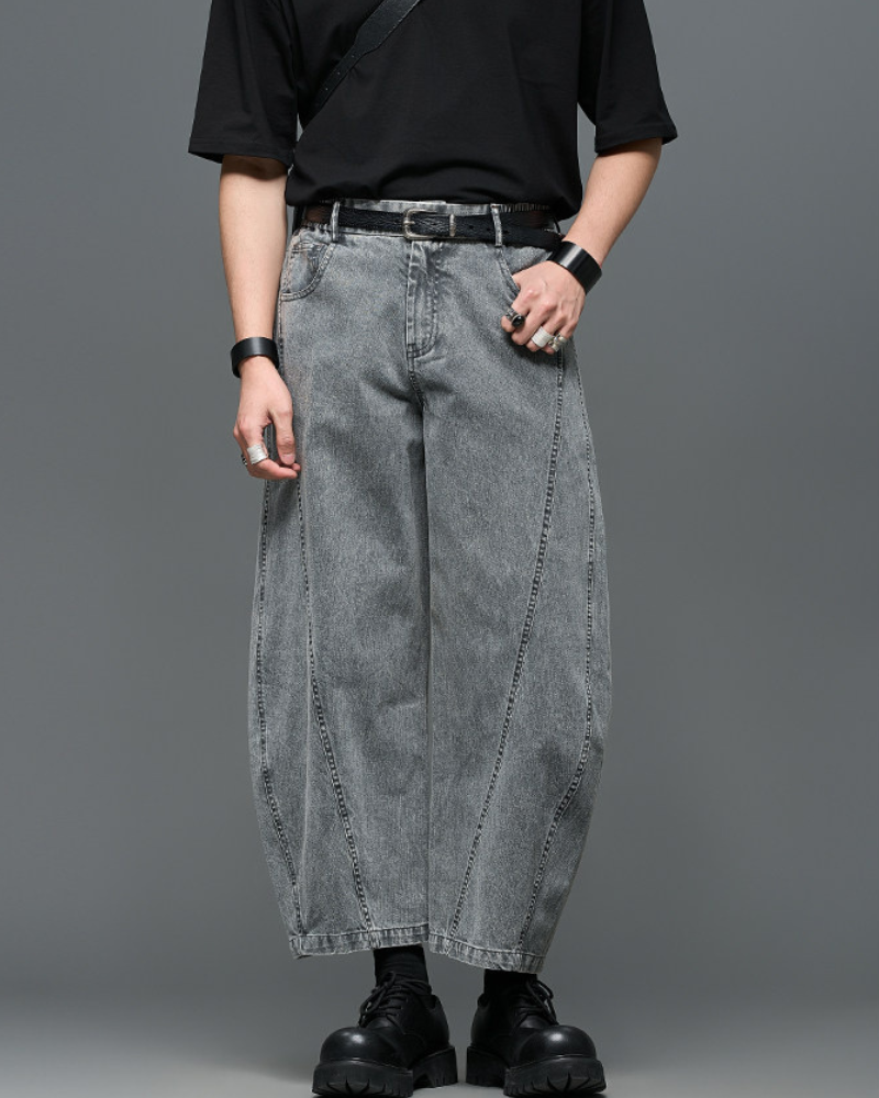 Japanese Vintage Curved Knife Cropped Straight Pants