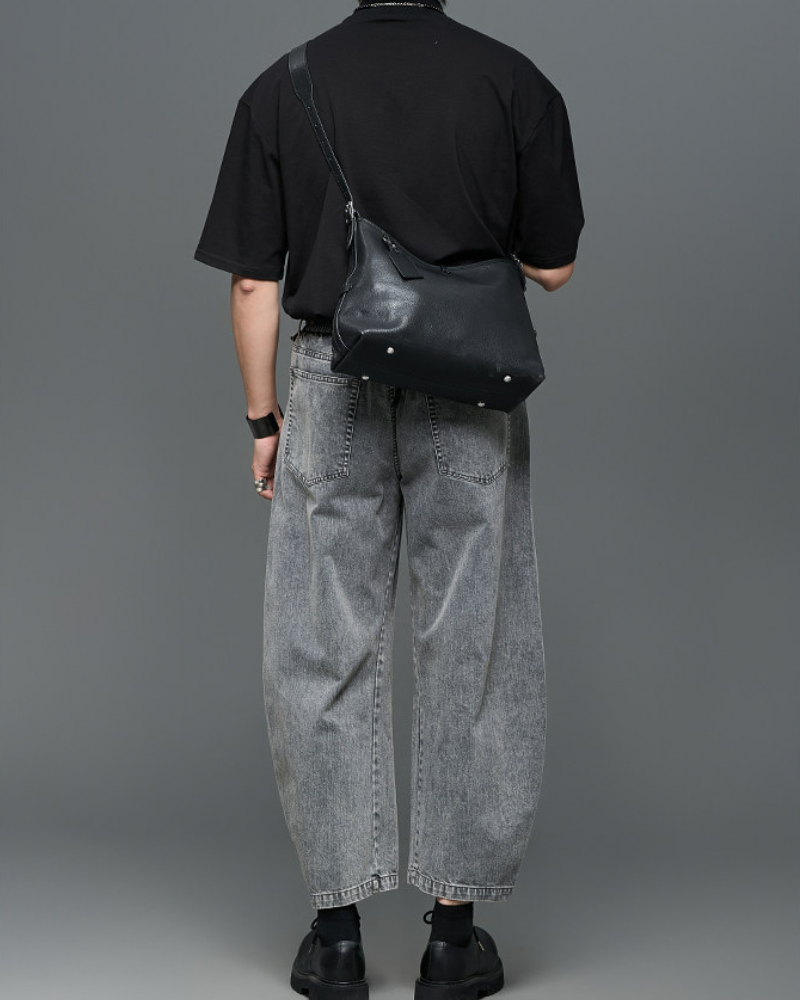 Japanese Vintage Curved Knife Cropped Straight Pants