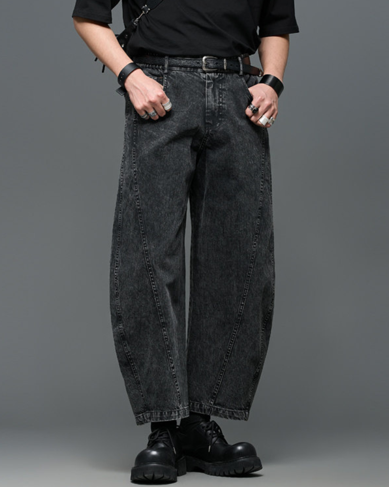 Japanese Vintage Curved Knife Cropped Straight Pants