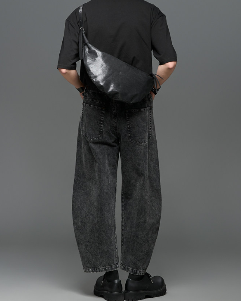 Japanese Vintage Curved Knife Cropped Straight Pants