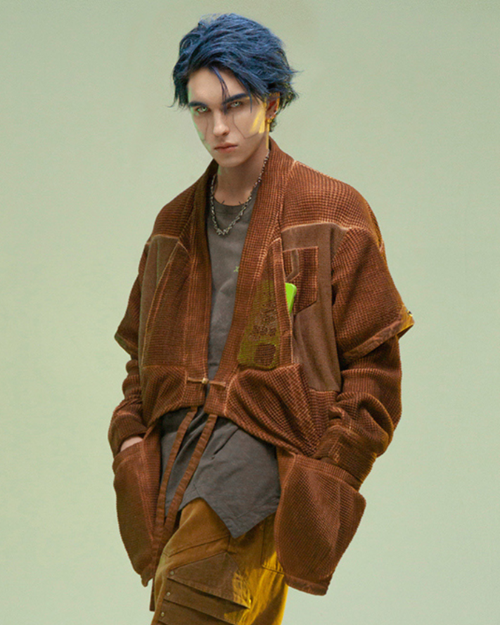 XIPHEVIL Cyberpunk Outfits Matrix Survivor Ninja Kimono Jacket