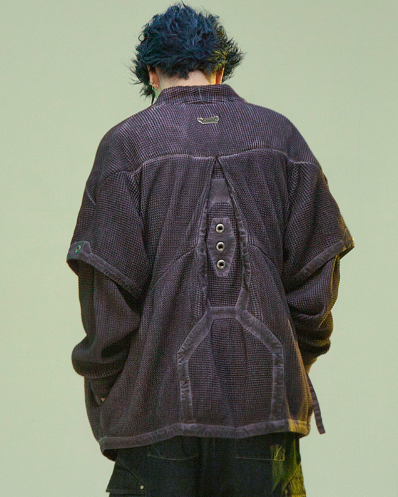 XIPHEVIL Cyberpunk Outfits Matrix Survivor Ninja Kimono Jacket