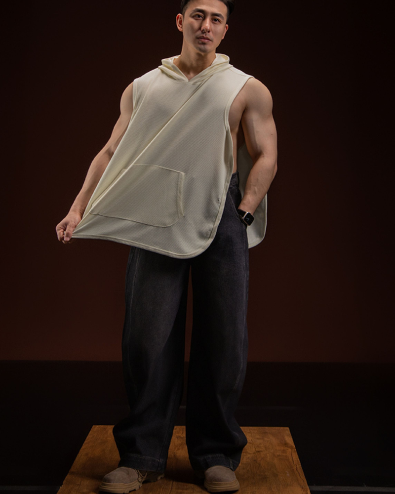 Men's Tank Top Sports Hooded Muscle Shirt