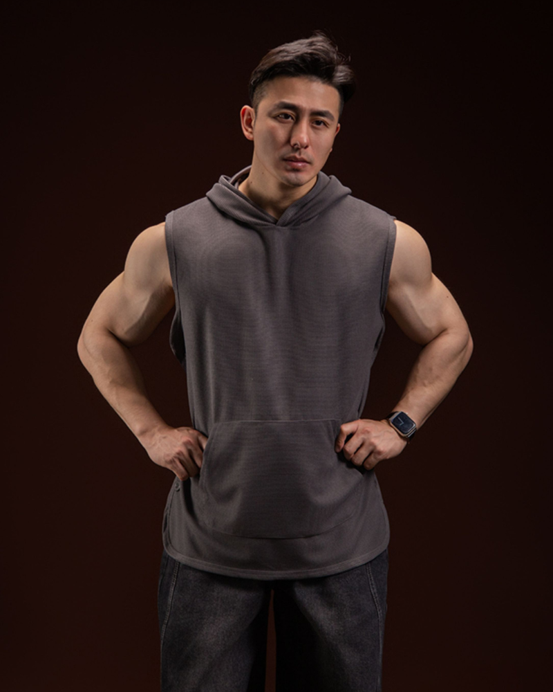 Men's Tank Top Sports Hooded Muscle Shirt