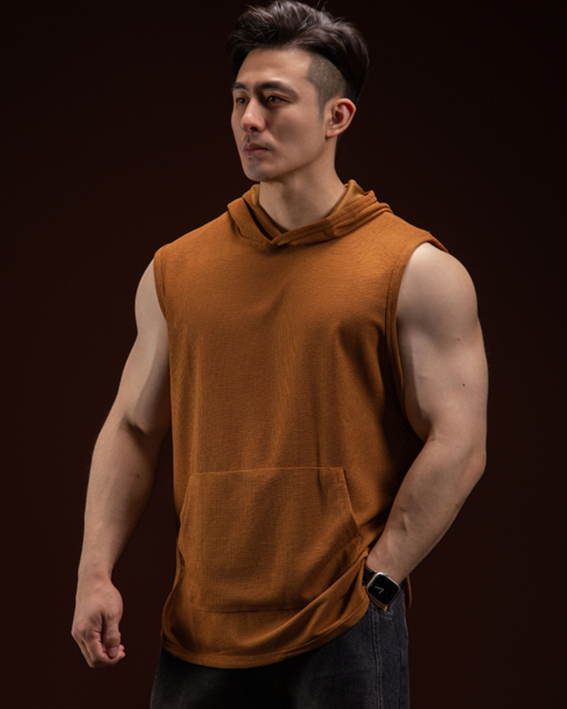 Men's Tank Top Sports Hooded Muscle Shirt