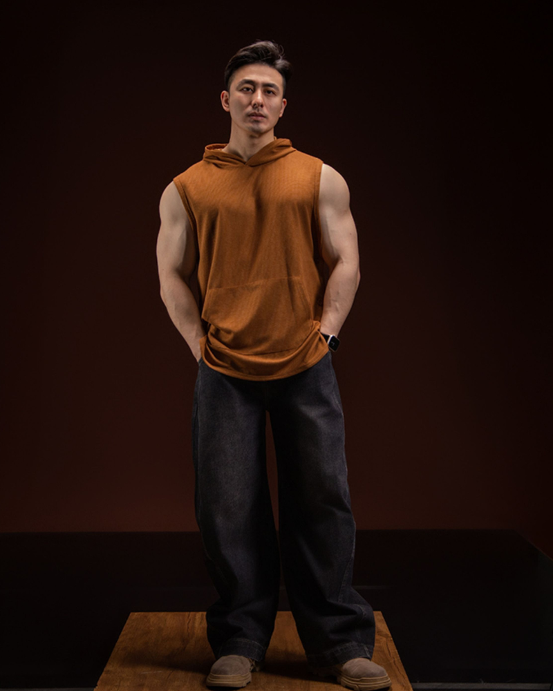 Men's Tank Top Sports Hooded Muscle Shirt
