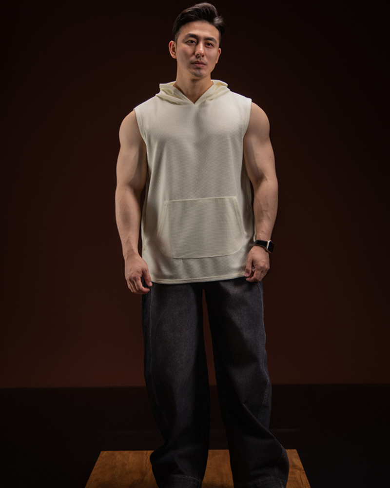 Men's Tank Top Sports Hooded Muscle Shirt